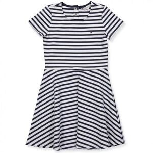 Tommy Hilfiger Essential Blue and White Stripe Skater Dress Girls Size 12 NWT